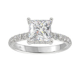 LADIES RING 2 1/2CT ROUND/PRINCESS DIAMOND 14K WHITE GOLD (CENTER STONE PRINCESS DIAMOND 2CT )